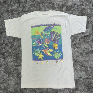 Vintage Florida TROPICAL FISH CORAL REEF OCEAN Size L Fritz & Luca USA